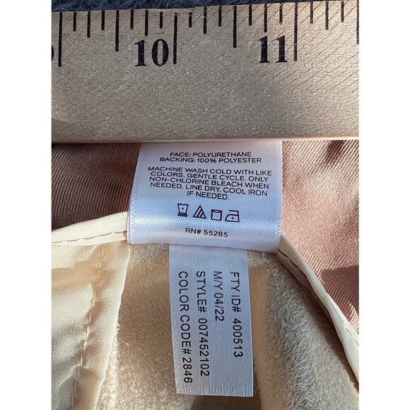 Express Women's Faux Leather Pleated Super High Rise Ankle Pants Brown Size 14R - Picture 8 of 12